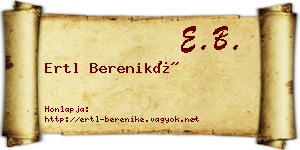Ertl Bereniké névjegykártya